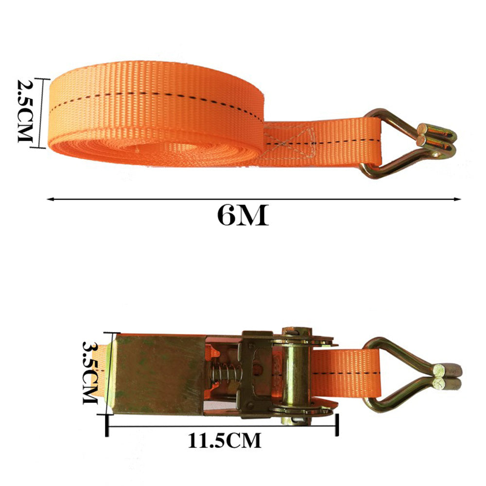 Heavy Duty Ratchets Tie Down Straps with Double J-Hook for Cargo Trailer Roof Rack