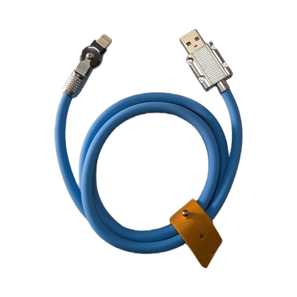 Zinc Alloy Silicone Charge Cable 180 Degrees  Rotating 120W 6A 1m 2m