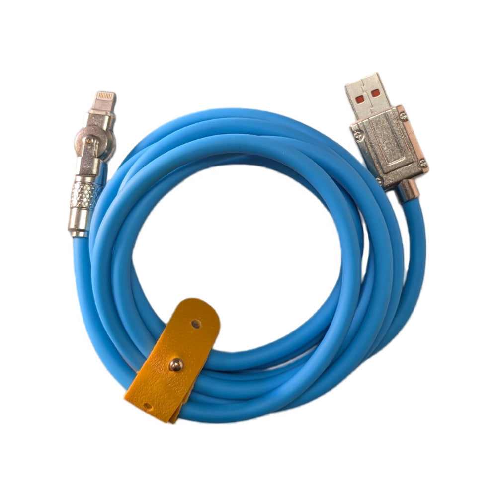 Zinc Alloy Silicone Charge Cable 180 Degrees  Rotating 120W 6A 1m 2m
