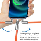 Zinc Alloy Silicone Charge Cable 180 Degrees  Rotating 120W 6A 1m 2m