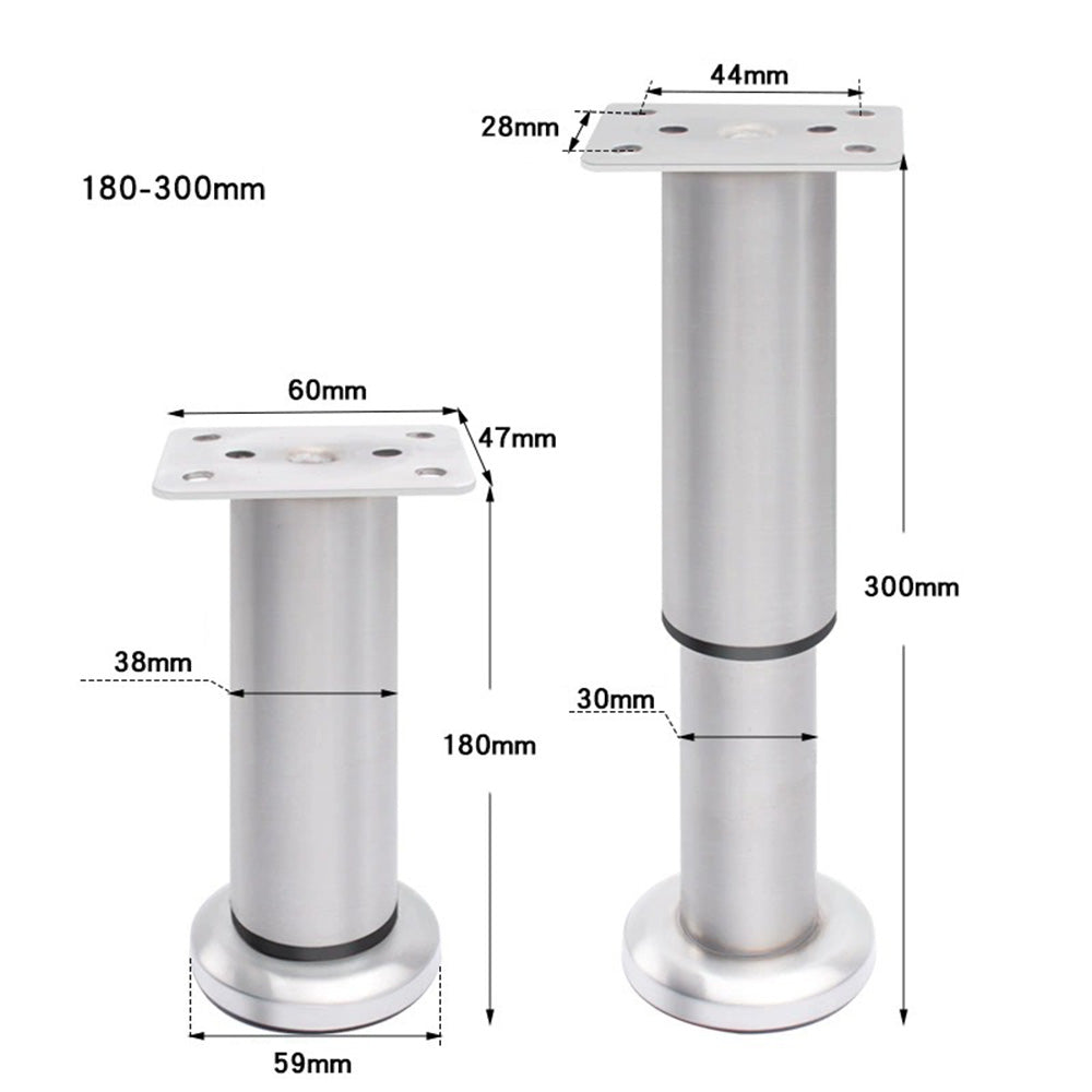4pcs Stainless Steel Furniture Support Legs Adjustable in Height