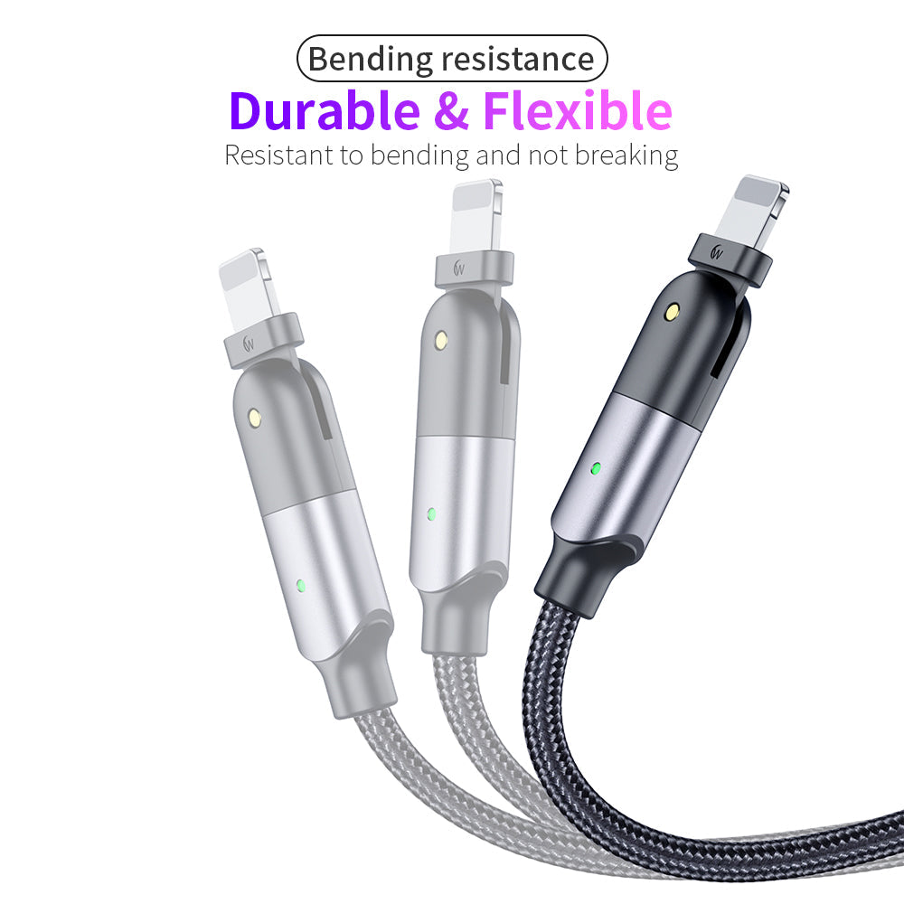 Rotating Elbow Type-C to Lightning 18W 1.2m Mobile  Phone Charger Cable