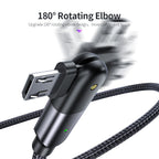 Rotating Elbow USB to Micro USB 1.2m Mobile Phone Charger Cable