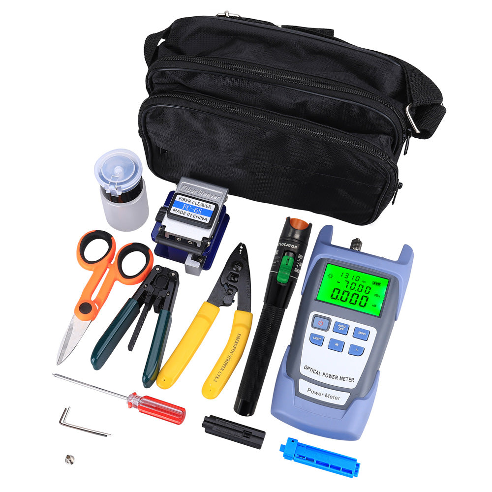 Fiber Tools Kit With VFL 30MW Optical Power Meter FC-6S Fiber Cleaver