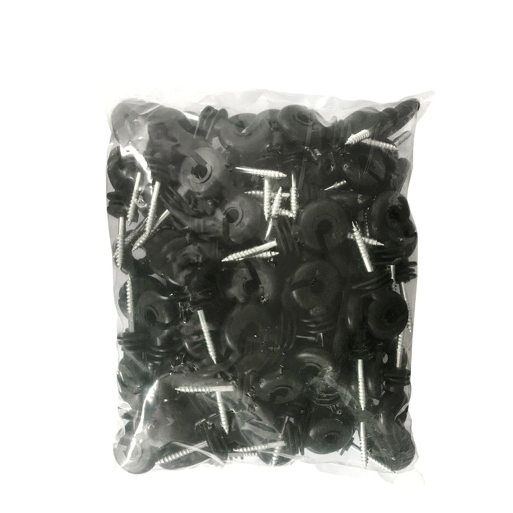 50Pcs Electric Fence Insulator Screw-in Insulator Fence Ring Wood Post Insulator