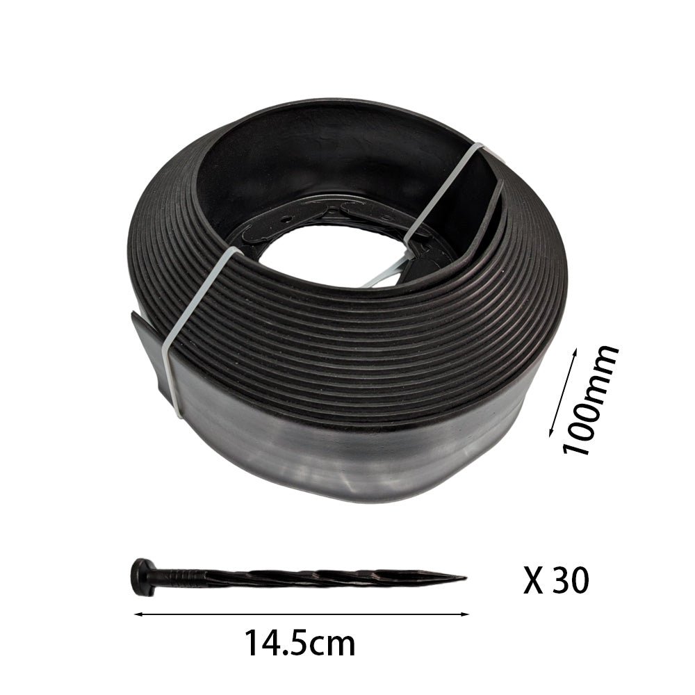 10cm x 10m Lawn Garden Edging Kit  Flexible Durable Border Paver