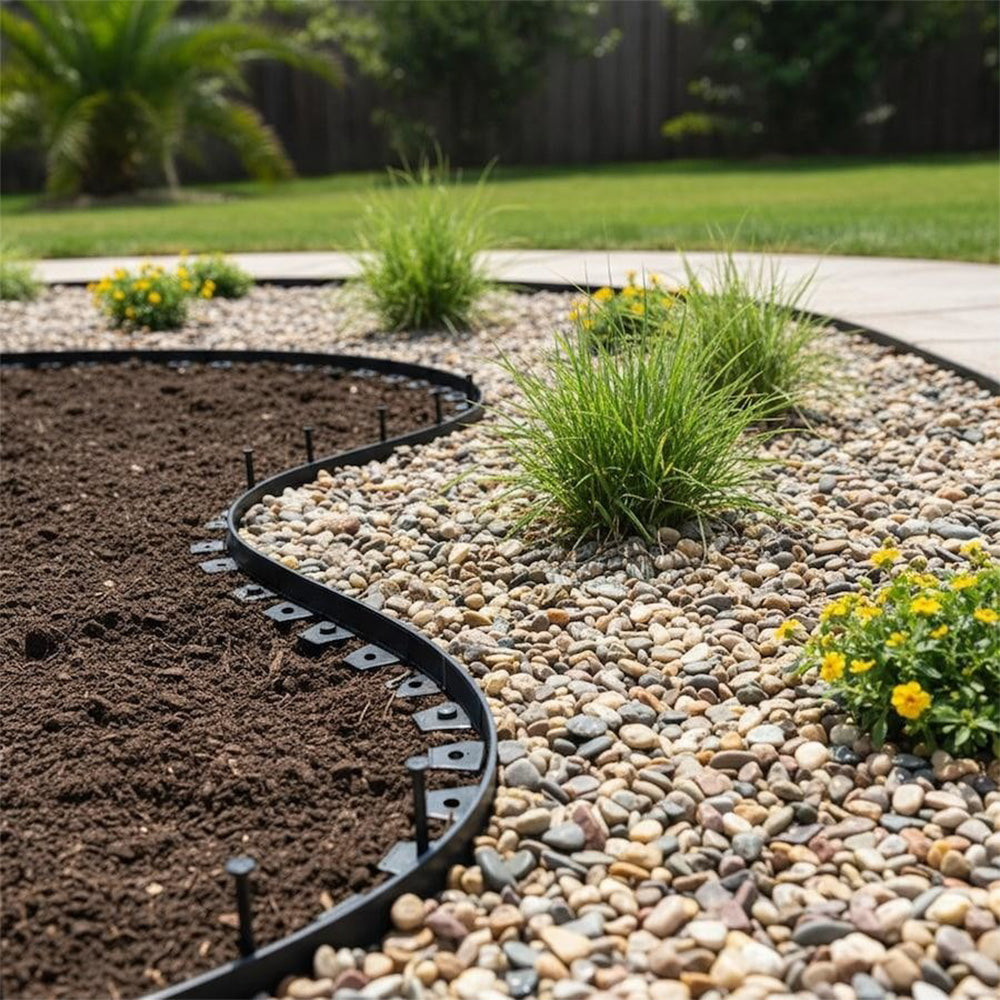 10cm x 10m Lawn Garden Edging Kit  Flexible Durable Border Paver