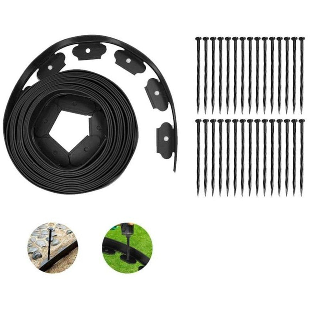 10cm x 10m Lawn Garden Edging Kit  Flexible Durable Border Paver
