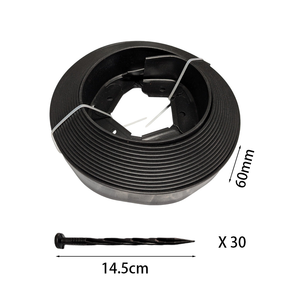 6cm x 10m Lawn Garden Edging Kit  Flexible Durable Border Paver