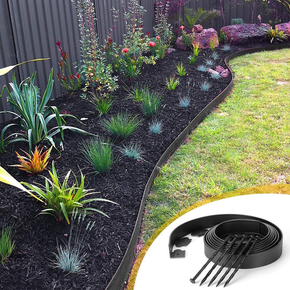 10cm x 10m Lawn Garden Edging Kit  Flexible Durable Border Paver