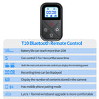 TELESIN 80M Bluetooth Remote Control For GoPro Hero 12 11 10 9 8 With Wrist Strap 