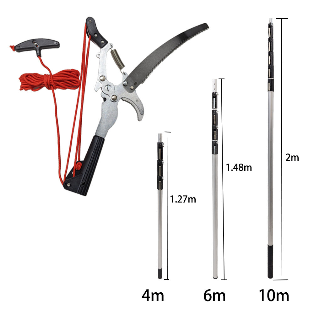 4m 6m 10m Telescopic Scissors Pruning Branch Height Saw Garden Tools