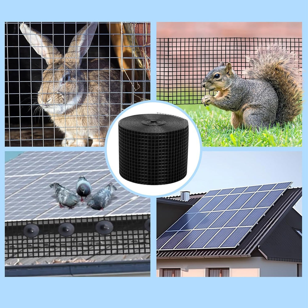 Solar Panel Bird Net Guard 8"x 100ft 100pcs Stainless Steel Fasteners Clips