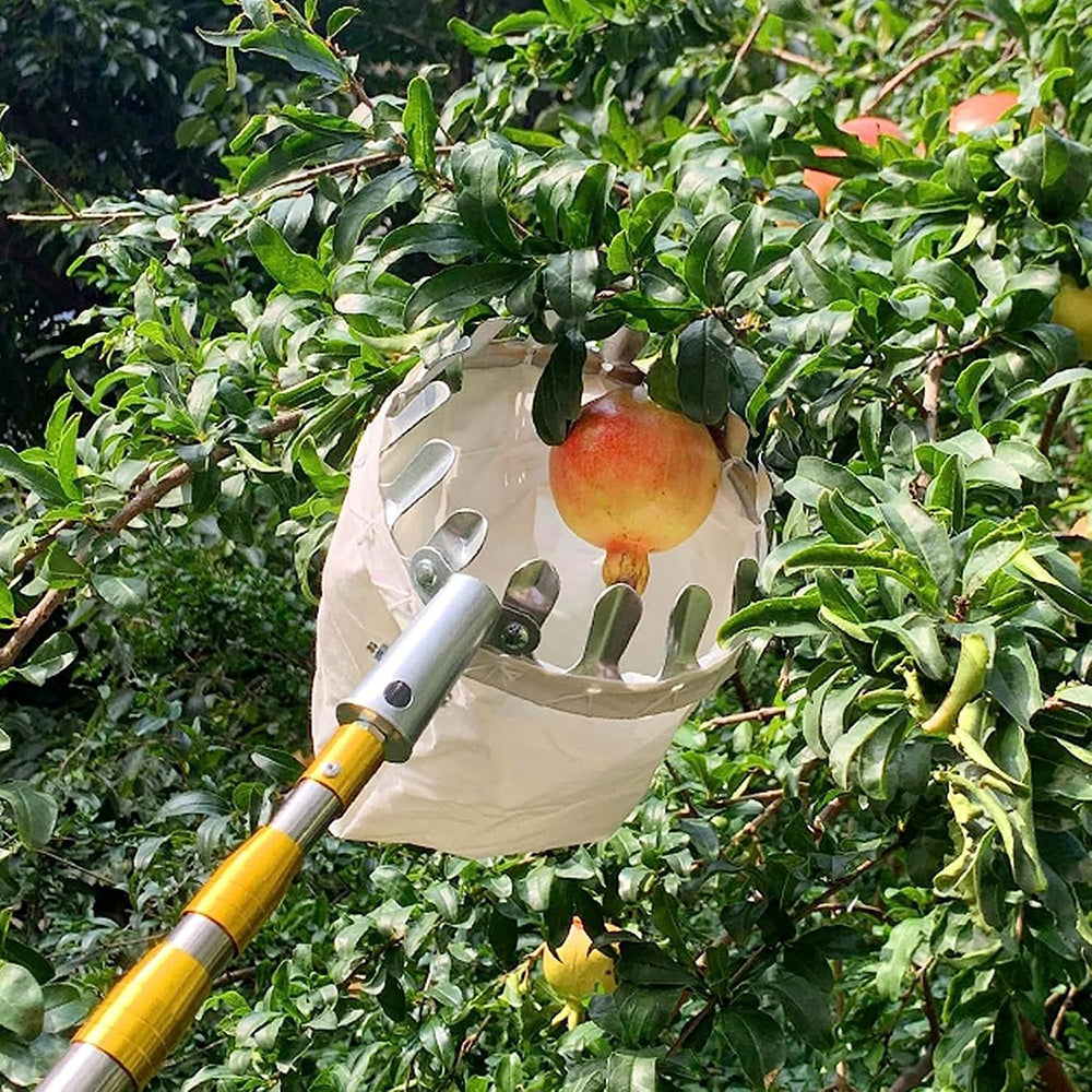 6m 19.5FT Fruit Picker Telescopic  Stainless steel Extension Pole hook sickle