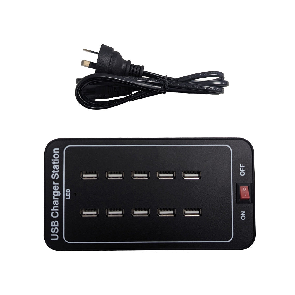 USB Charger 10 Ports HUB 25A 125W Universal Wall Desktop Fast Charging AU plug
