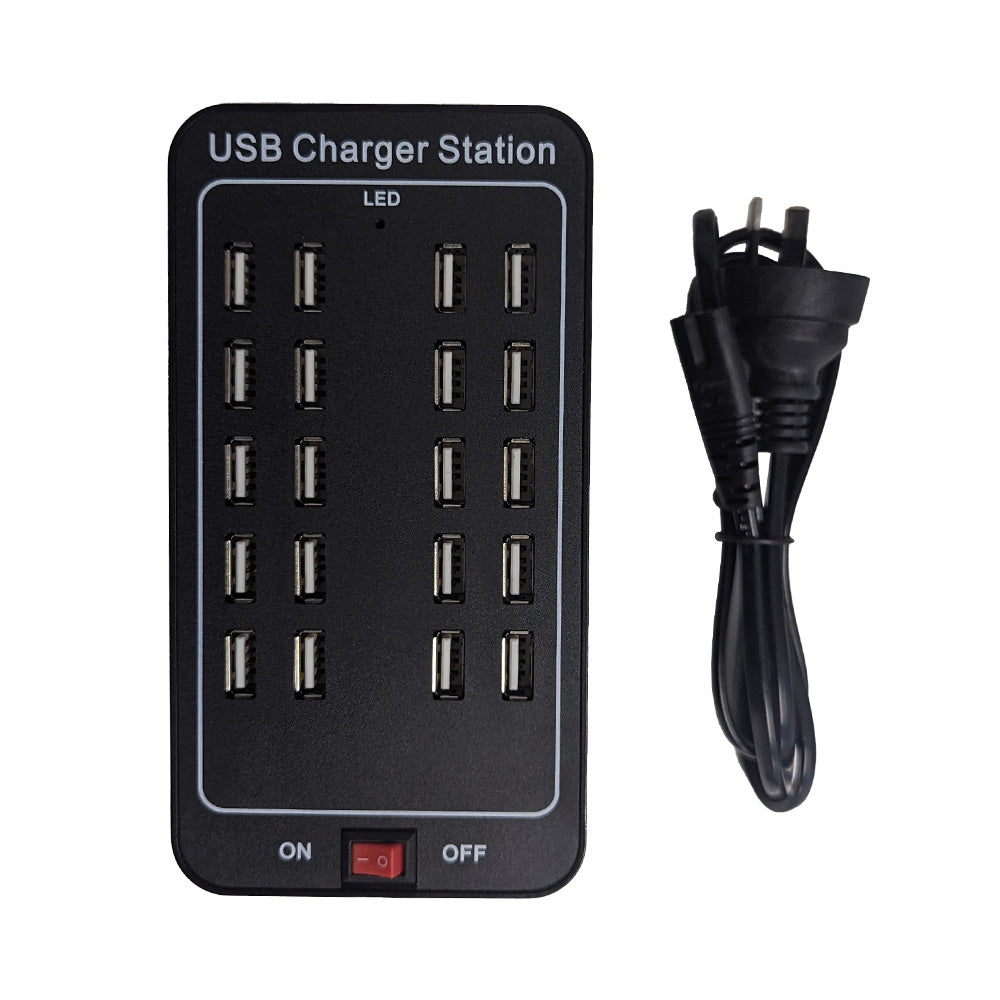 USB Charger 20 Ports HUB 25A 125W Universal Wall Desktop Fast Charging AU plug