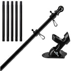 5-section 1.9m Telescoping Flagpole Kit 2-angle Mounting Stand
