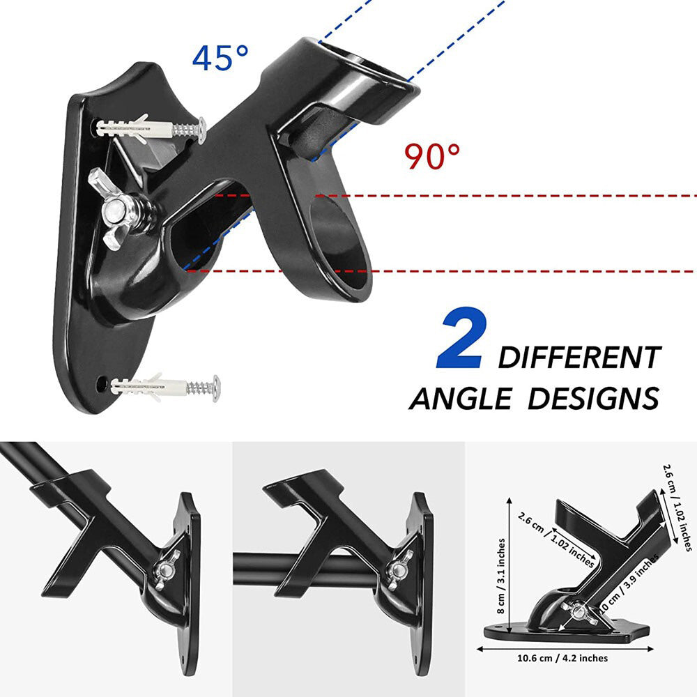 5-section 1.9m Telescoping Flagpole Kit 2-angle Mounting Stand