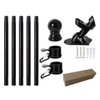 5-section 1.9m Telescoping Flagpole Kit 2-angle Mounting Stand