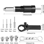 Electric Rivet Gun Adapter Kit Cordless Drill Nut Riveter Insert Wrench Kit
