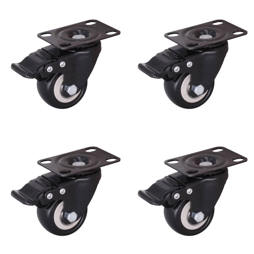 4 pcs 1.5" Heavy Duty Swivel Caster Wheels Brake Swivel Wheels