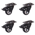 4 pcs 1.5" Heavy Duty Swivel Caster Wheels Brake Swivel Wheels