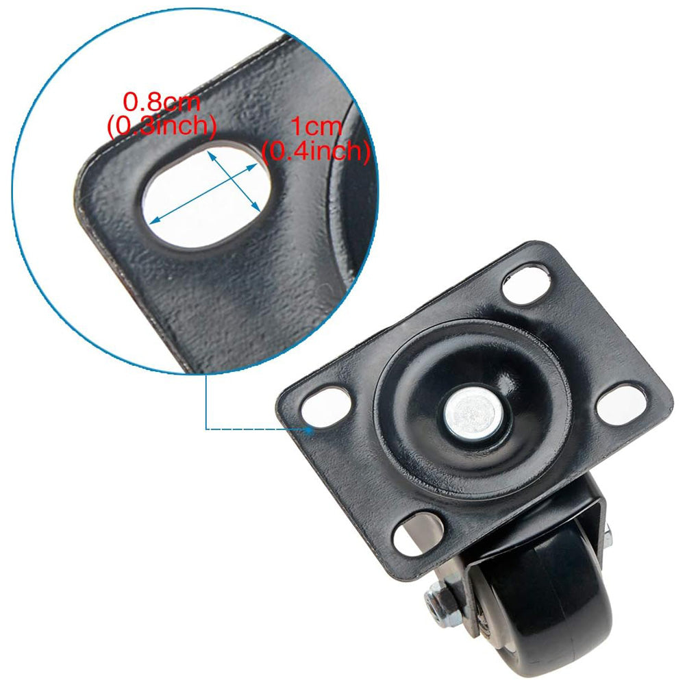 4 pcs 2" Heavy Duty Swivel Castor Wheels Trolley Furniture Caster Without Brake