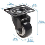 4 pcs 2" Heavy Duty Swivel Castor Wheels Trolley Furniture Caster Without Brake