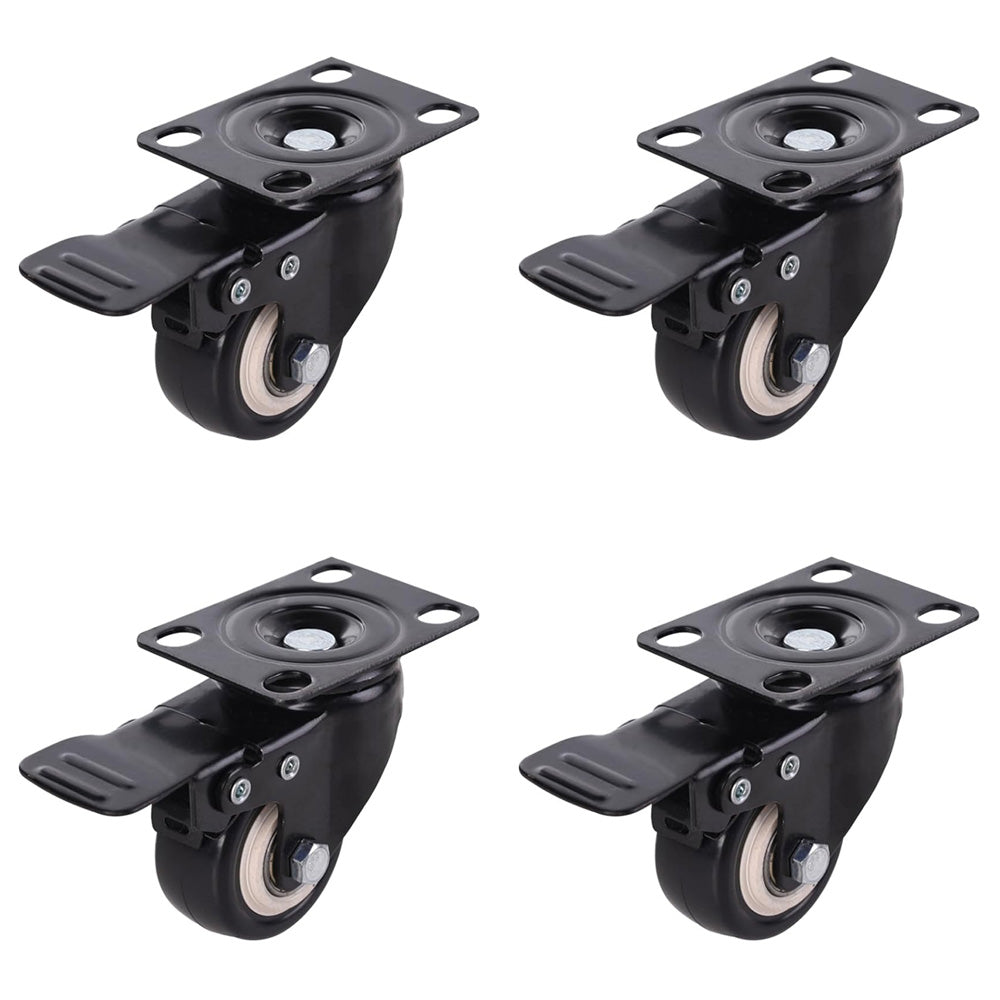 4 Pcs 2" Heavy Duty Swivel Castor Wheels Trolley Furniture Caster With Brake