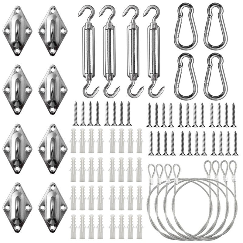 84 pcs Stainless Steel Sun Shade Sail Accessory Wall Mounting Hardware Kit