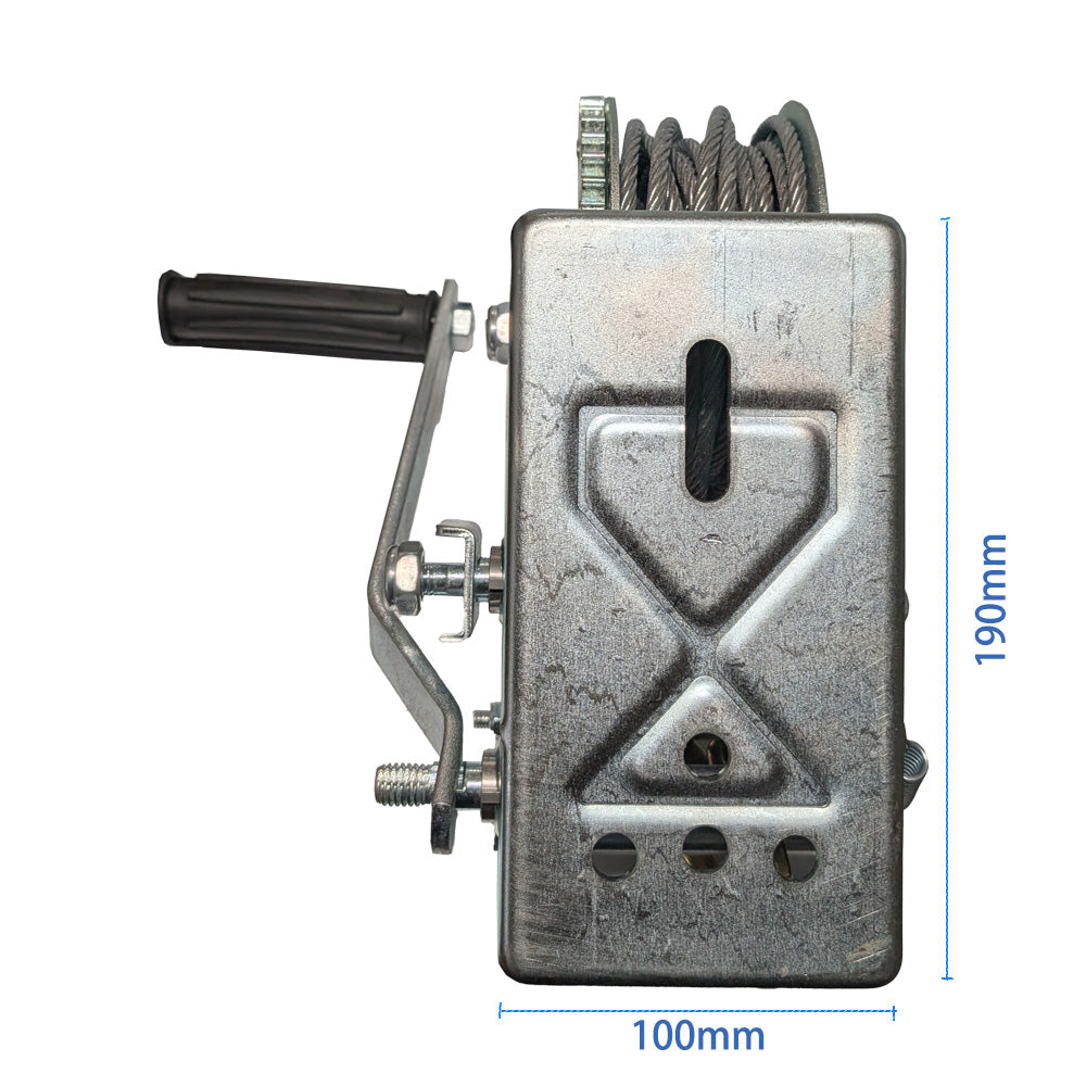3000LBS self-locking Hand Winch  5mm x10m Steel Cable for Boat Trailer Truck