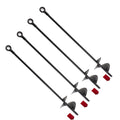 4 Pcs 30" Long Black Ground Anchor Heavy Duty Anchor Hook Solid Steel Shaft