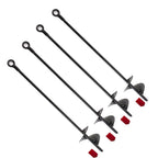 4 Pcs 30" Long Black Ground Anchor Heavy Duty Anchor Hook Solid Steel Shaft