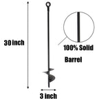 4 Pcs 30" Long Black Ground Anchor Heavy Duty Anchor Hook Solid Steel Shaft