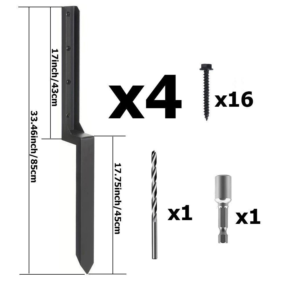 4 Pcs Fence Post Repair Kit Heavy Duty Fence Posts Anchor