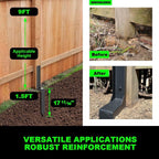 4 Pcs Fence Post Repair Kit Heavy Duty Fence Posts Anchor