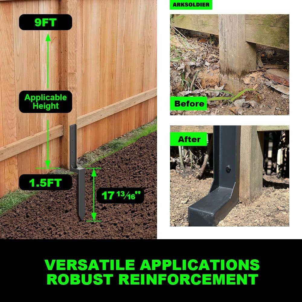 4 Pcs Fence Post Repair Kit Heavy Duty Fence Posts Anchor