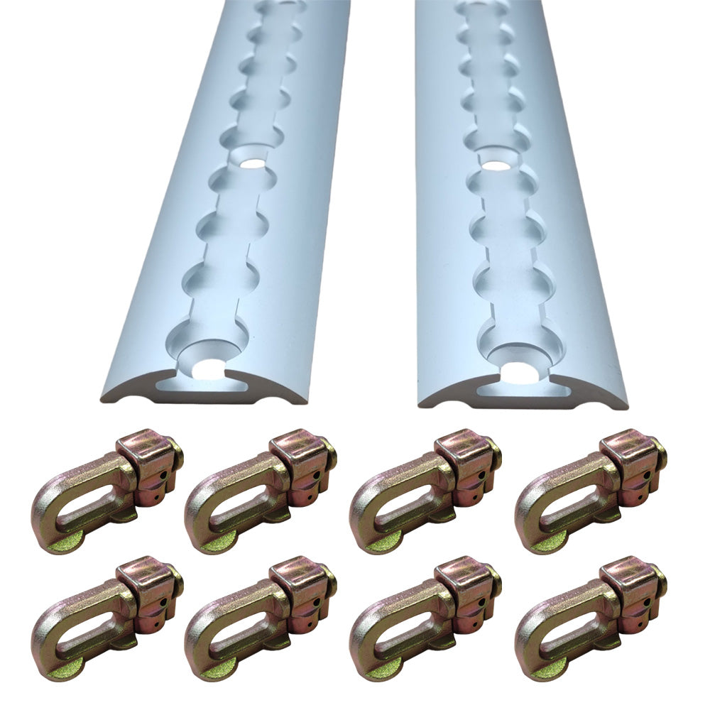 2Pcs 1.8M Sloped Edges Anchor Track 8 pcs Double Stud Fittings