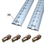 2Pcs 1M Sloped Edges Anchor Track 4 pcs Double Stud Fittings