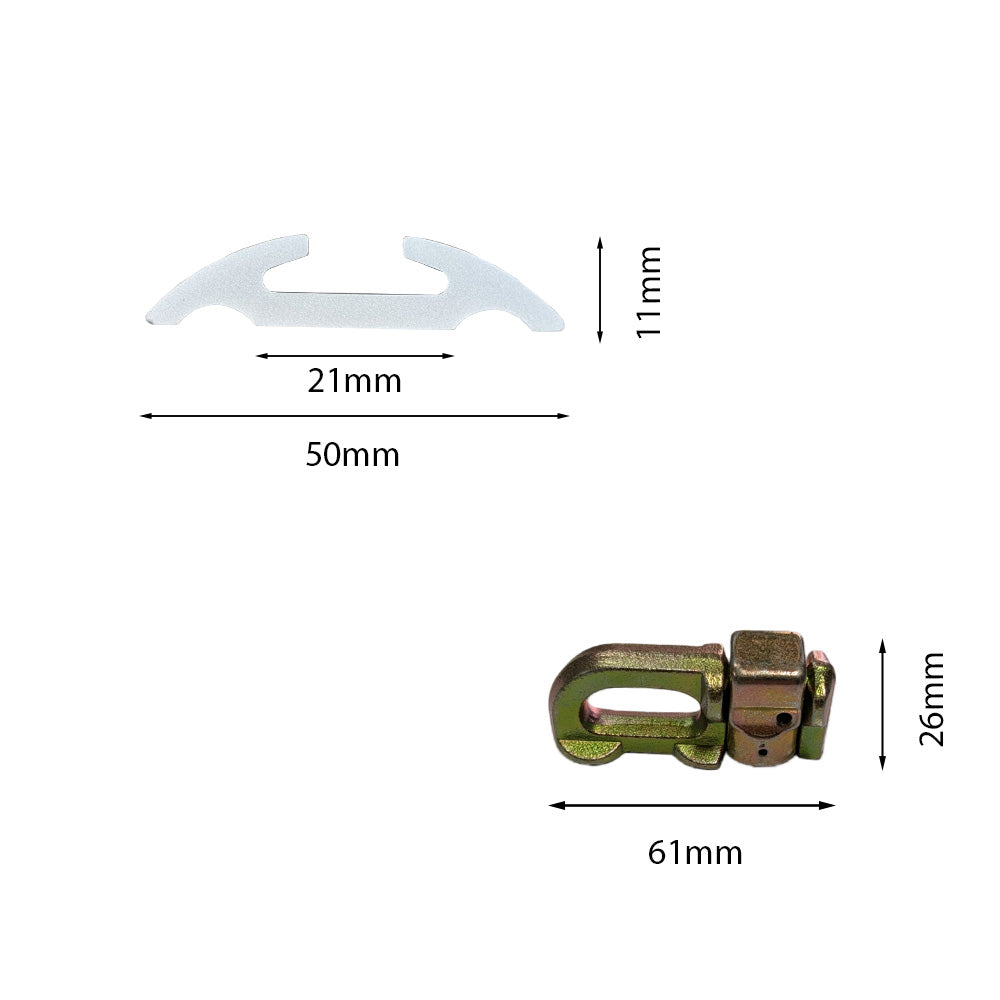 2Pcs 1.8M Sloped Edges Anchor Track 8 pcs Double Stud Fittings