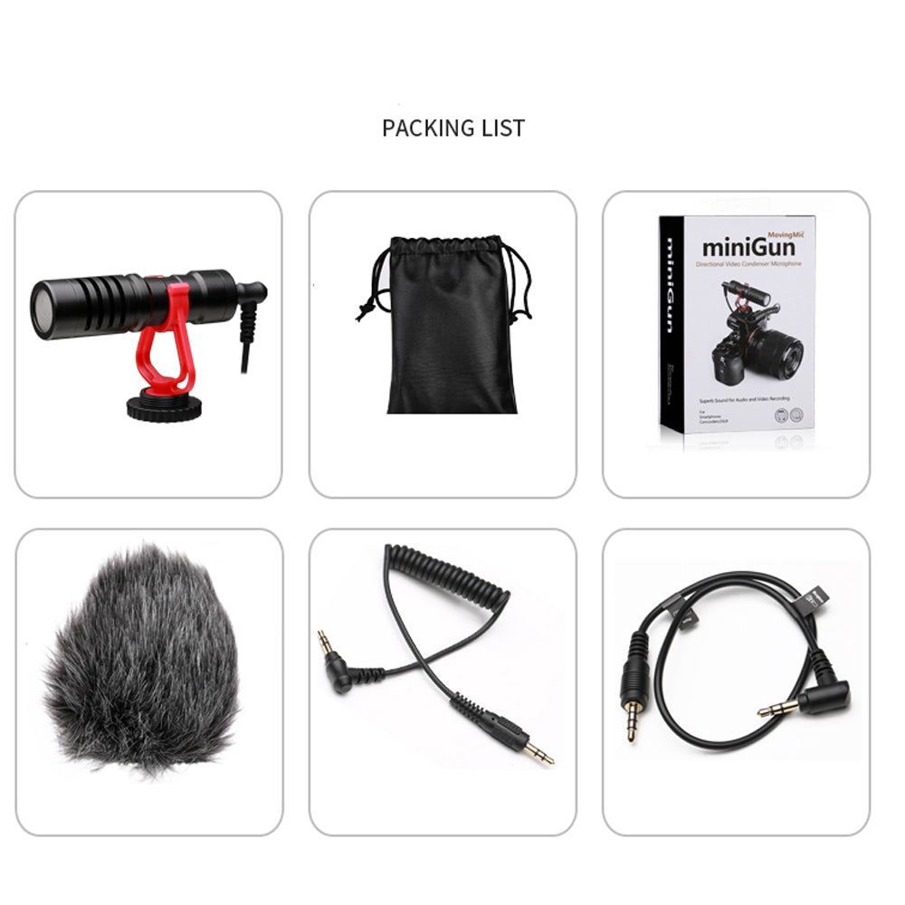  MG1 miniGun Direct Video Condenser Cardioid Microphone For Smartphones Camcorders DSLR