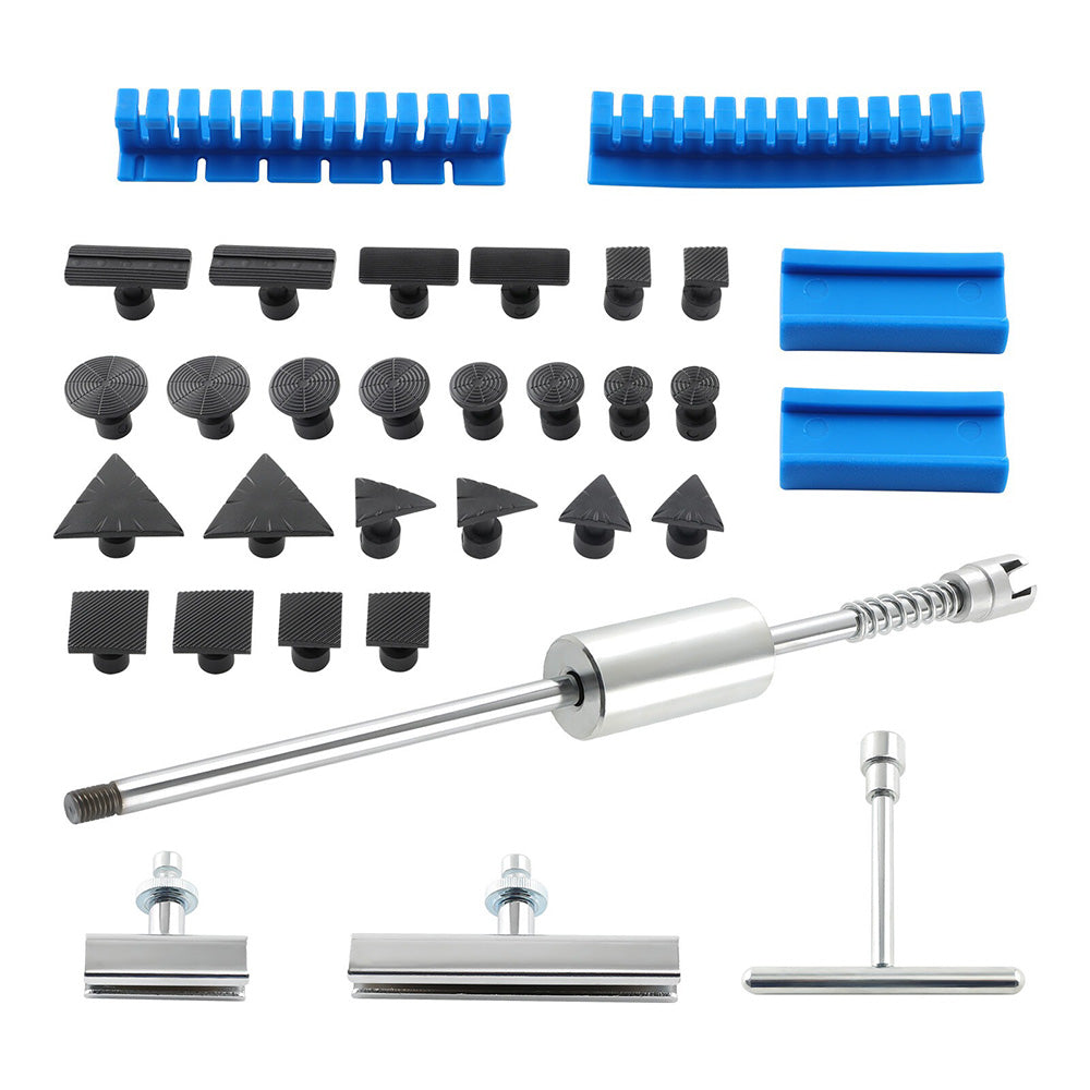Auto Dent Repair Kit Slide Hammer T-bar Dent Puller with 24 PC Puller Tabs