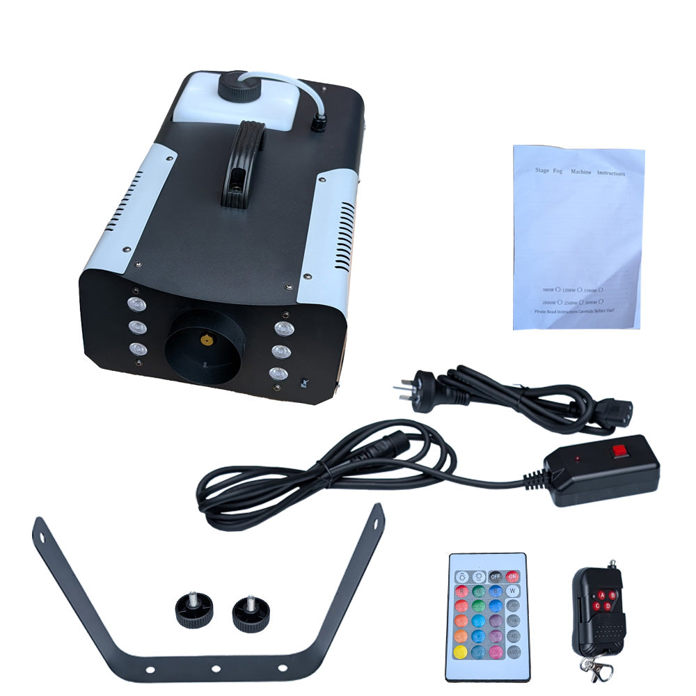 1500W 2.5L Tank Fog Machine 6 RGB LED Light DJ Show with Remote Control