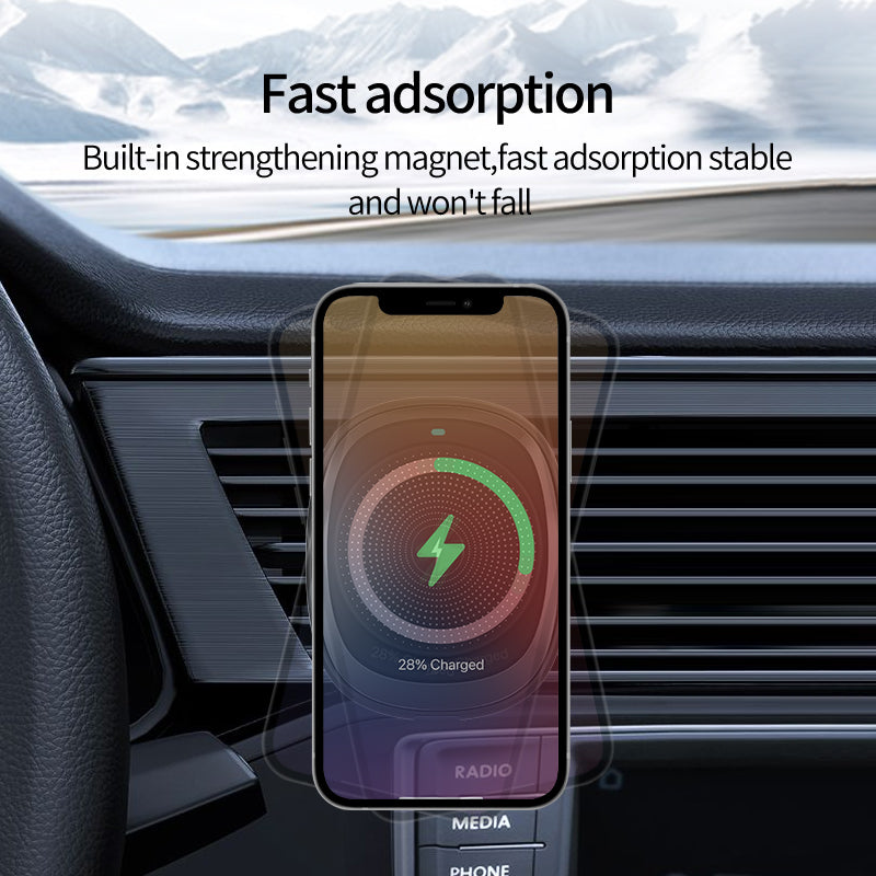 OJD-78 Magnetic Car Vehicle Air Outlet Fast Charging Mobile Phone Wireless Charger for iPhone 12 Series