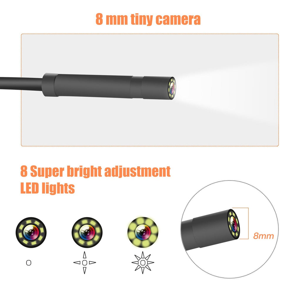 P40 8mm Single  Lens Industrial Endoscope 1080P HD 4.3 LCD  With 10m Hard Wire