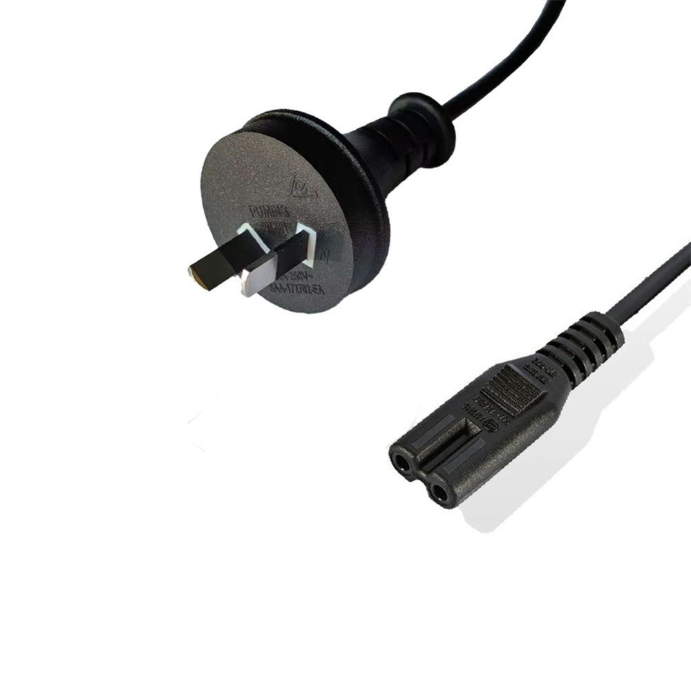 3m Mains Power Lead Flat Cord Cable AU 2-Pin to Figure 8 Plug 250V 7.5A