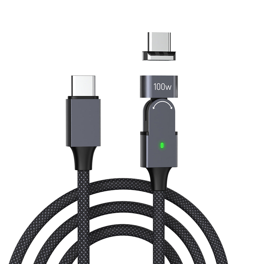 PD 100W Quick Rotating Magnetic Charger Cable 2m Type-C to Type-C