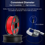 PLA+ 3D Filament 1.75mm Red 1KG/Roll