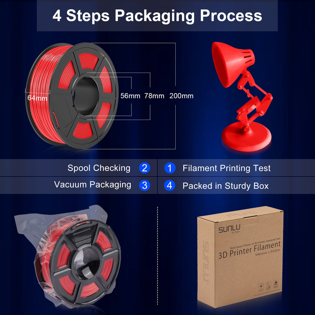PLA+ 3D Filament 1.75mm Red 1KG/Roll
