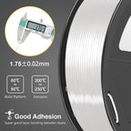 Silk PLA+ 3D Filament 1.75mm White 1KG/Roll